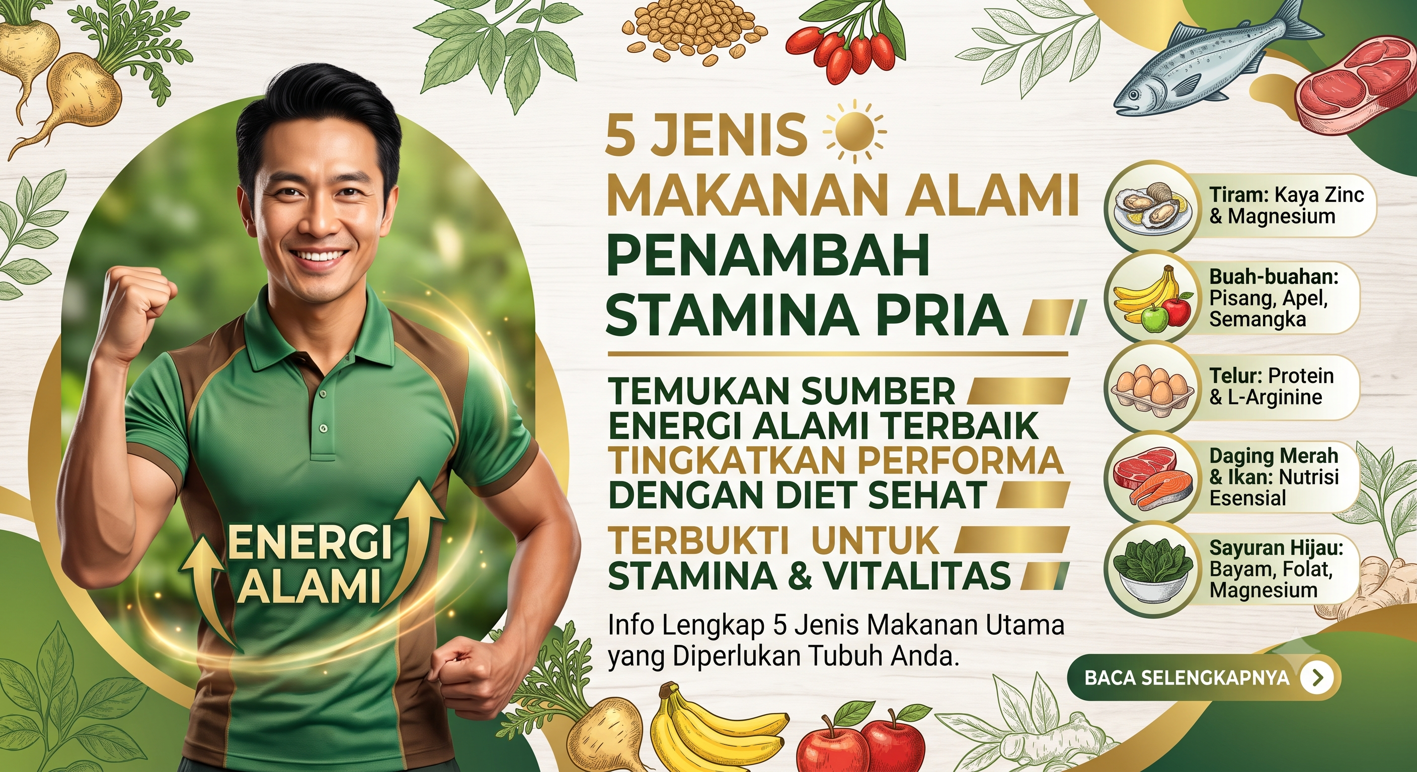 5 Jenis Makanan Alami Penambah Stamina & Vitalitas Pria
